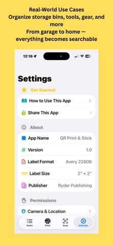 QR Print & Stick screenshot