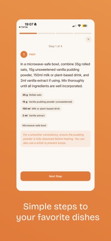 simmer: step by step cooking iPhone screenshot