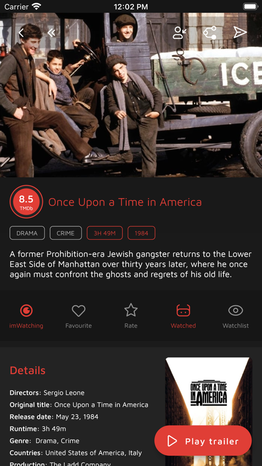#7. imWatching (iOS) By: Marco Nicotra