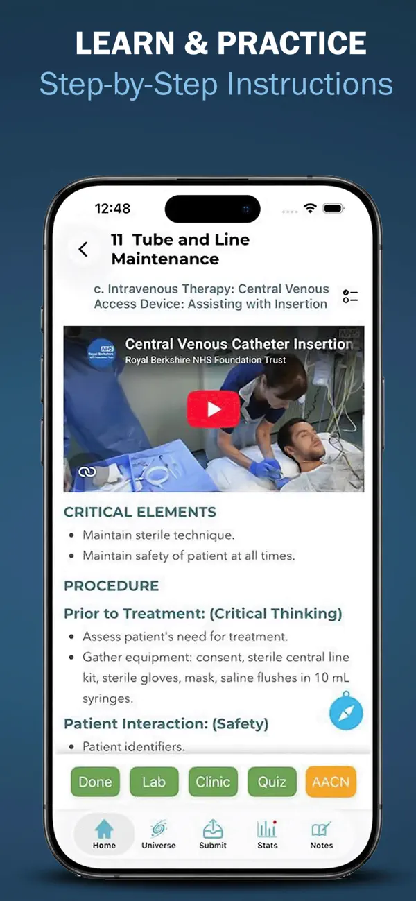 Screenshot #1 pour Skills Hub: Nursing Skills App