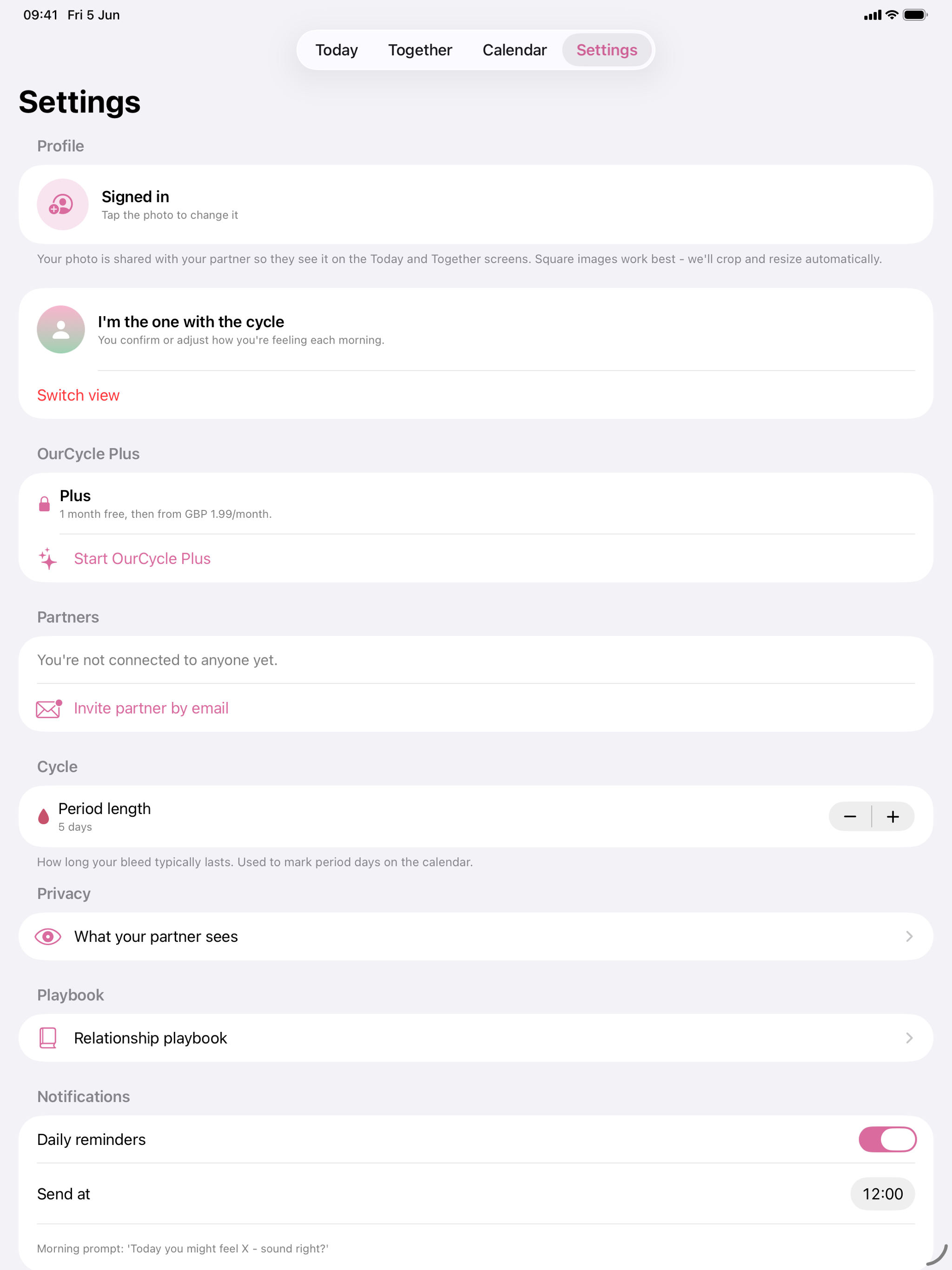 OurCycle: Cycle for Couples