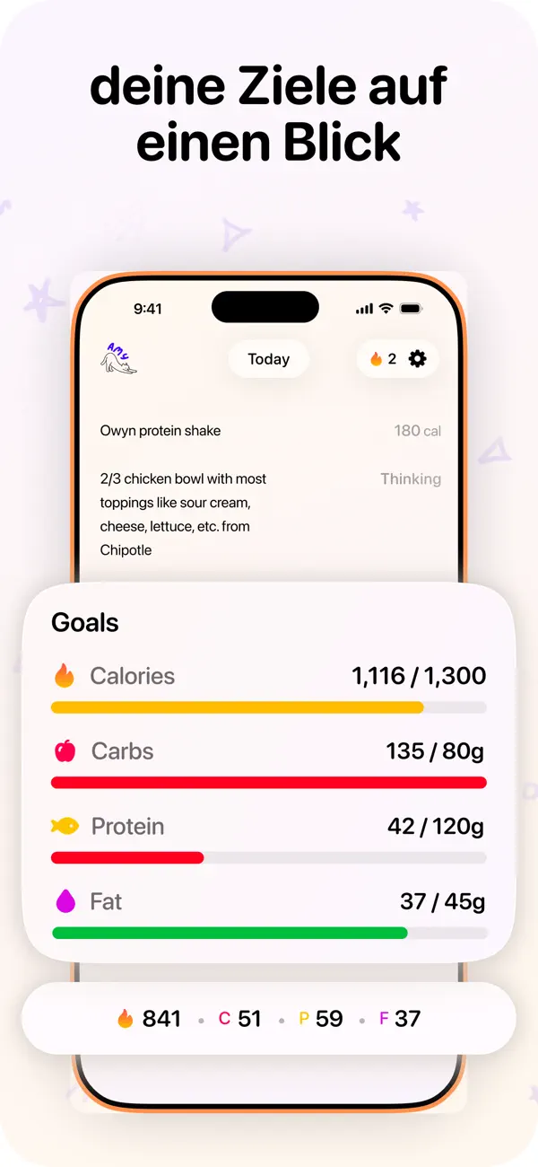 Amy Food Journal iPhone App Screenshot 3 – Gesundheit & Fitness
