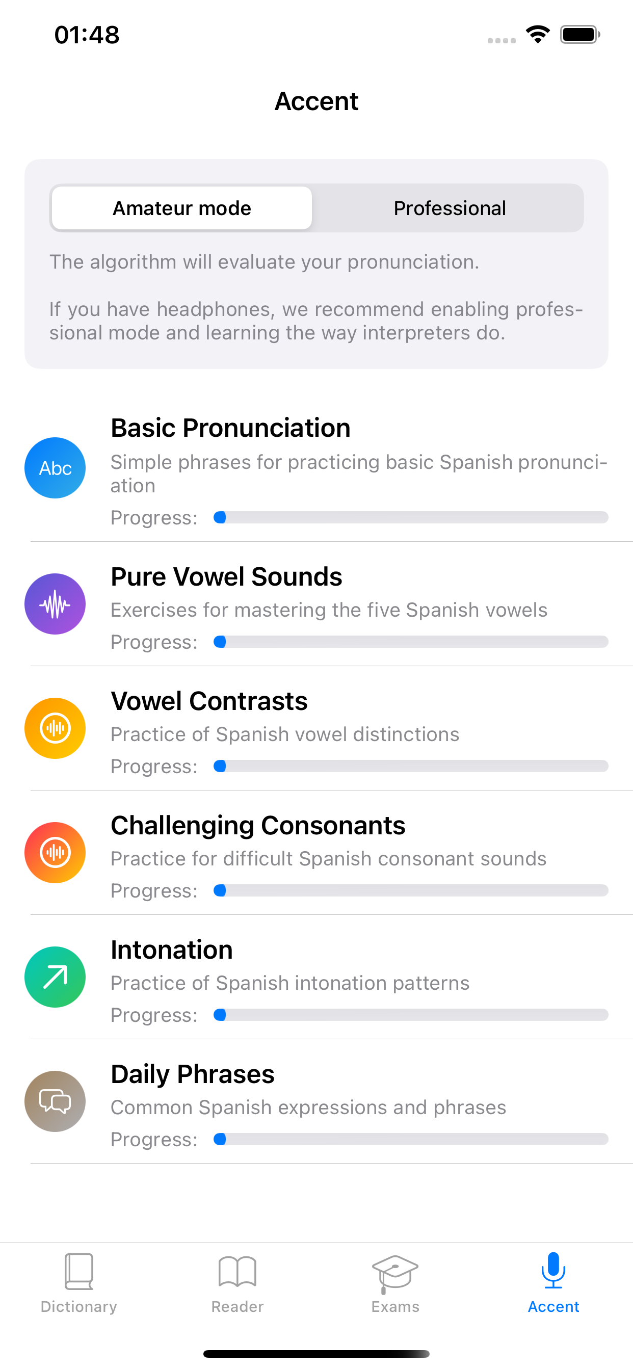 Spanish: dictionary, CEFR exam