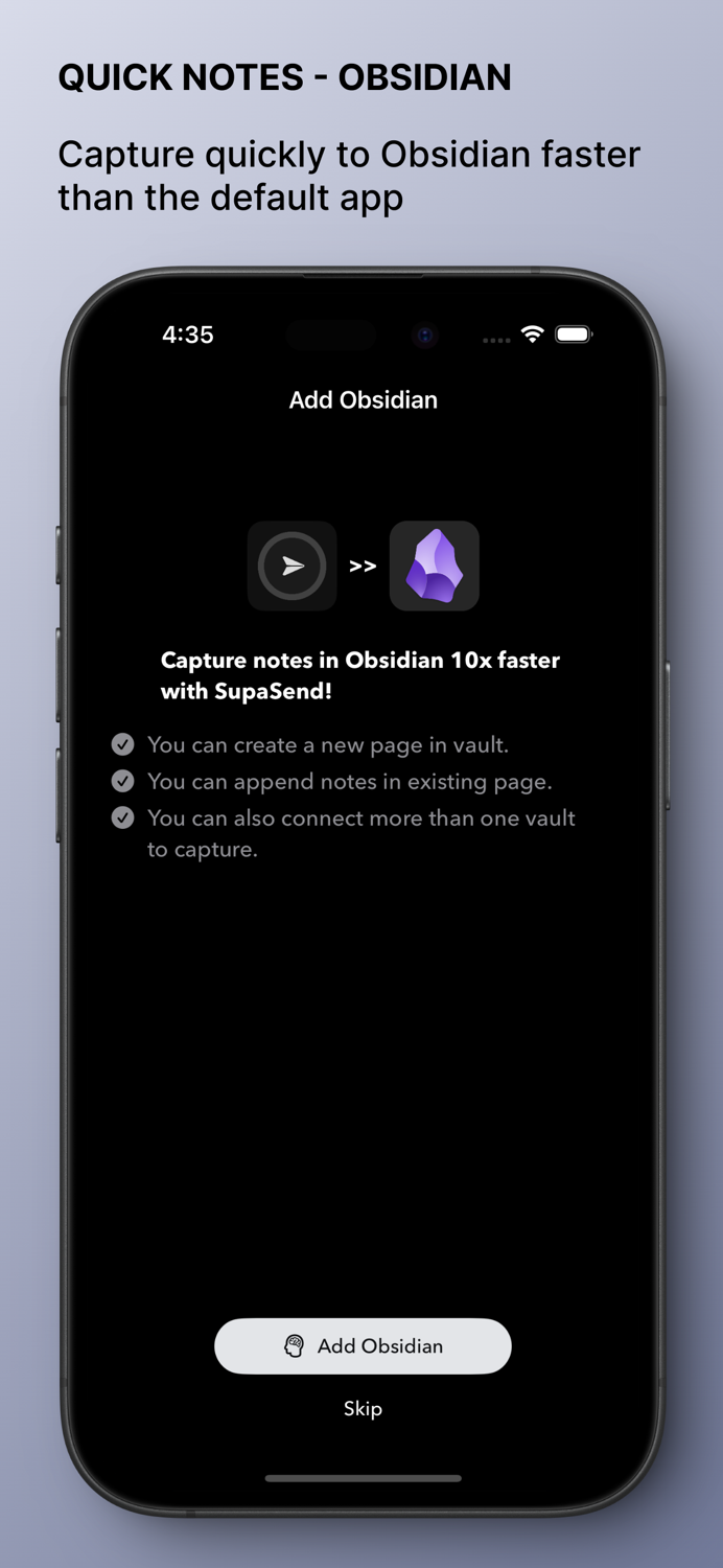 Quick Capture - Supasend