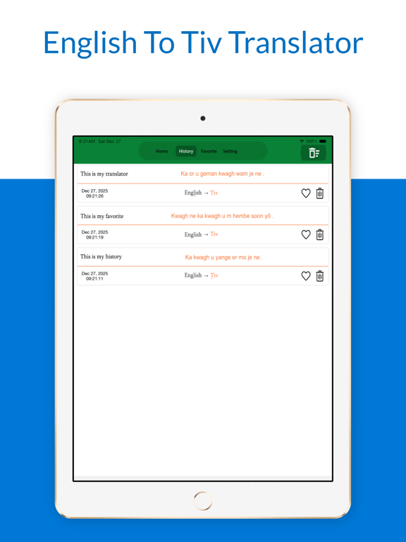 English To Tiv Translator iPad screenshot