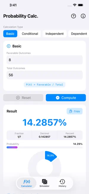 Probability Calculator Plus screenshot 1
