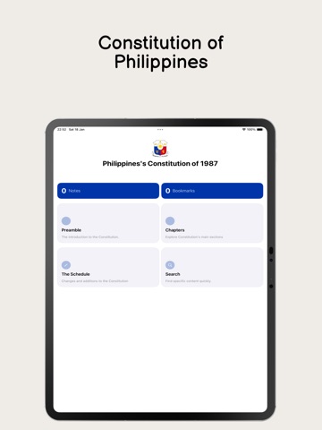 Philippines Constitution 1987 iPad screenshot