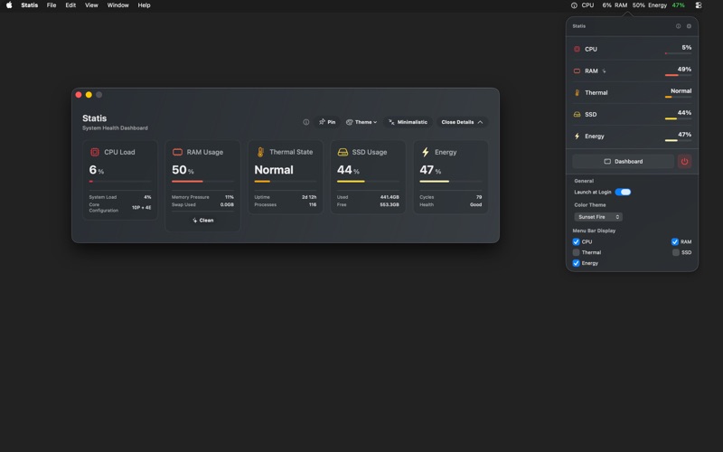 Statis: Minimal System Monitor screenshot