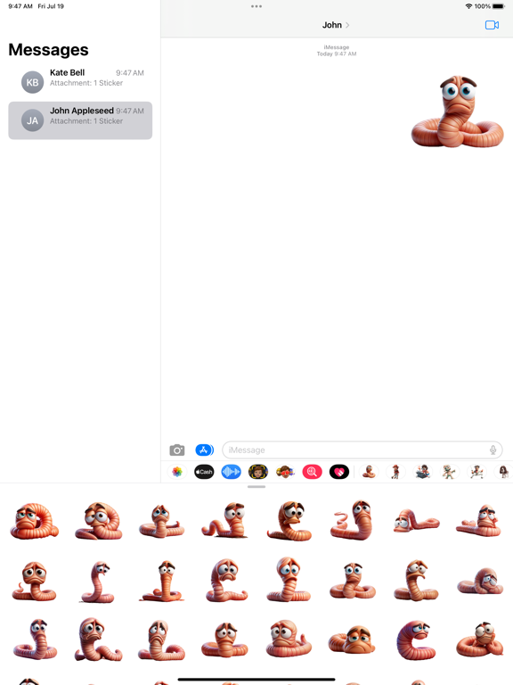 Screenshot #4 pour Sad Worm Stickers