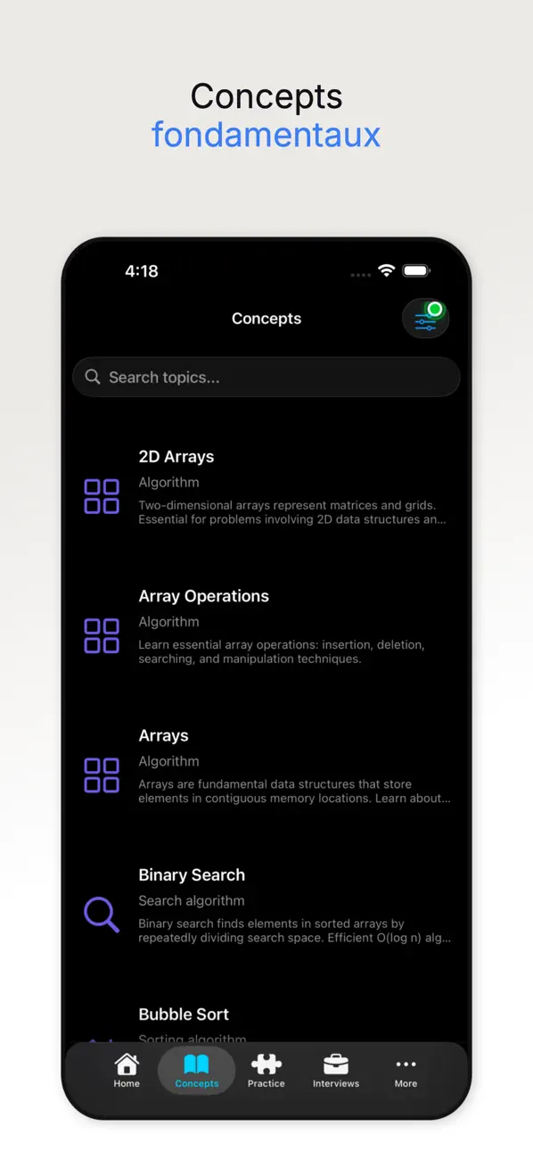 Screenshot #2 pour DSA Master - Données & Algo