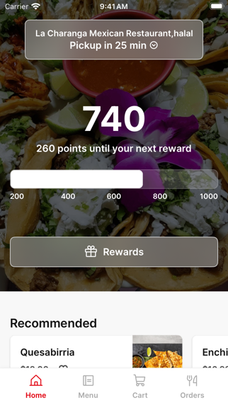 La Charanga Mexican Restaurant app screenshot