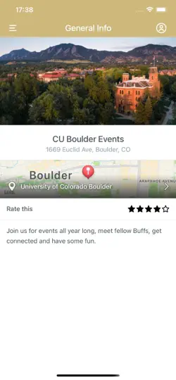 Screenshot von CU Boulder Life auf dem iPhone 2