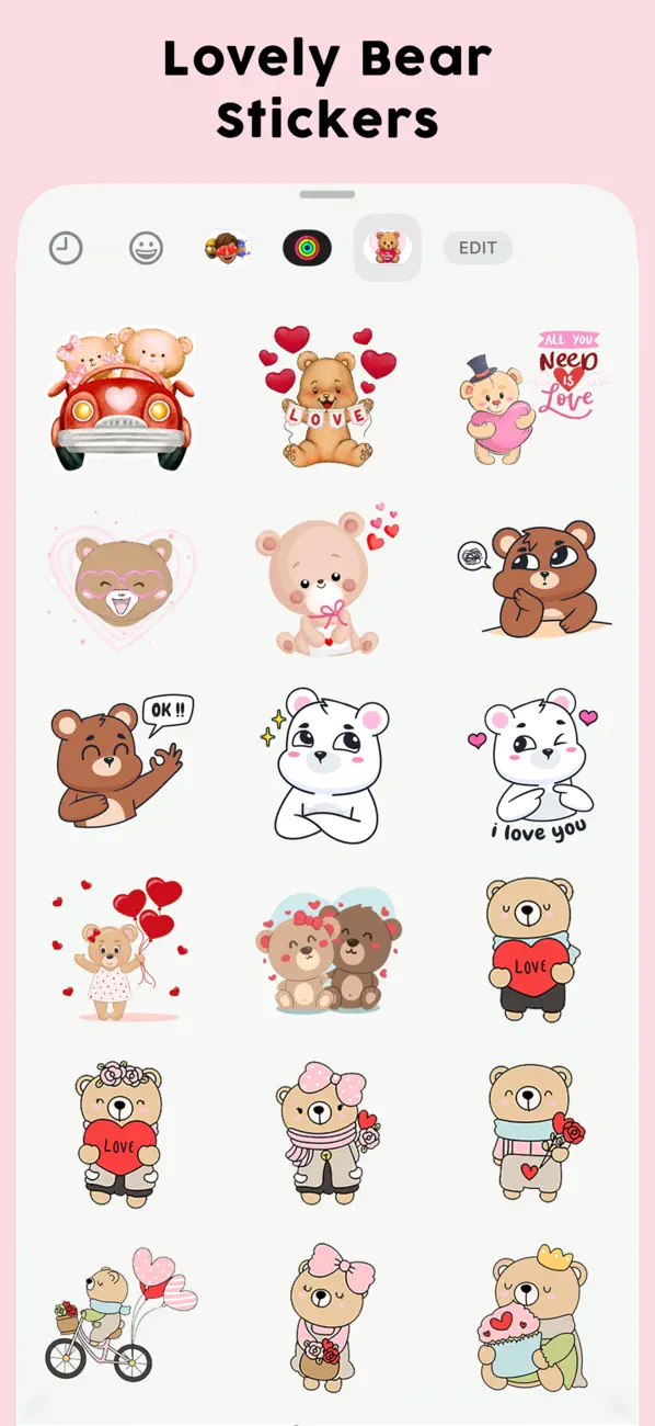 Screenshot #2 pour Lovely Bear Stickers Set