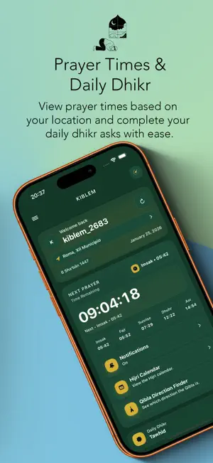 KIBLEM – Prayer, Qibla & Dhikr screenshot 2