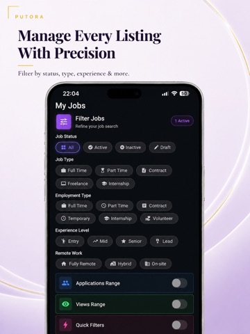 Putora: Swipe to Match Jobs iPad screenshot