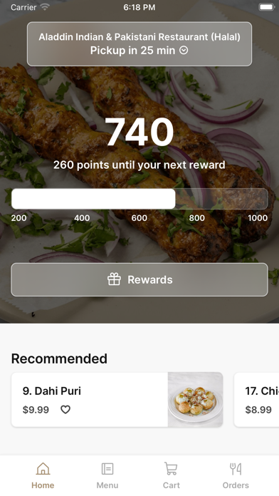 Aladdin Indian Restaurant iPhone screenshot 1 - Food & Drink app