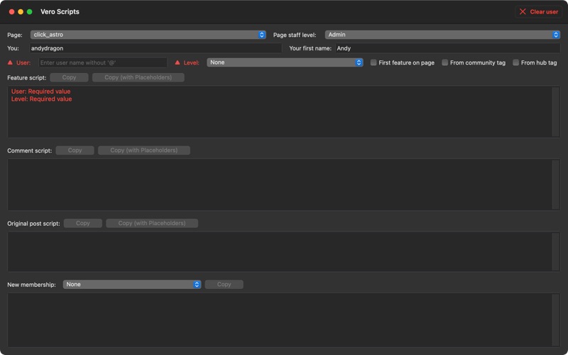 Vero Scripts screenshot