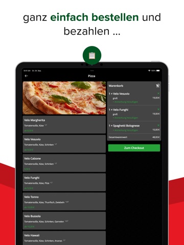 Velo Pizza Geislingen iPad screenshot
