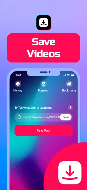 SaveTk - Save Videos iPhone screenshot 1