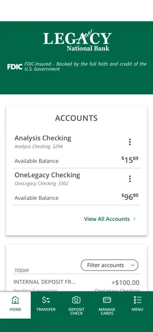 Legacy National Bank Mobile screenshot 2