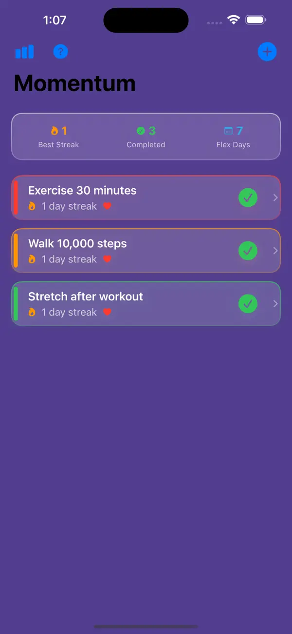 Screenshot #3 pour Momentum Habit Builder