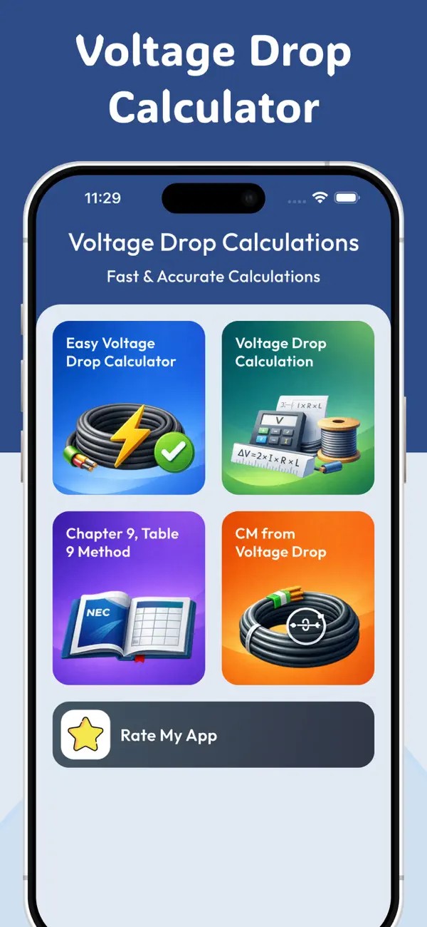 Screenshot #1 pour Voltage Drop Calculators