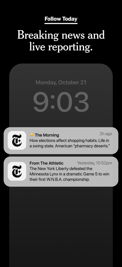 The New York Times: Live News Screenshots