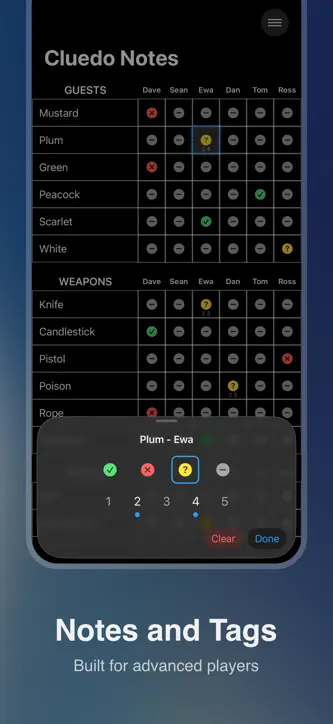 Cluedo Notes screenshot 2