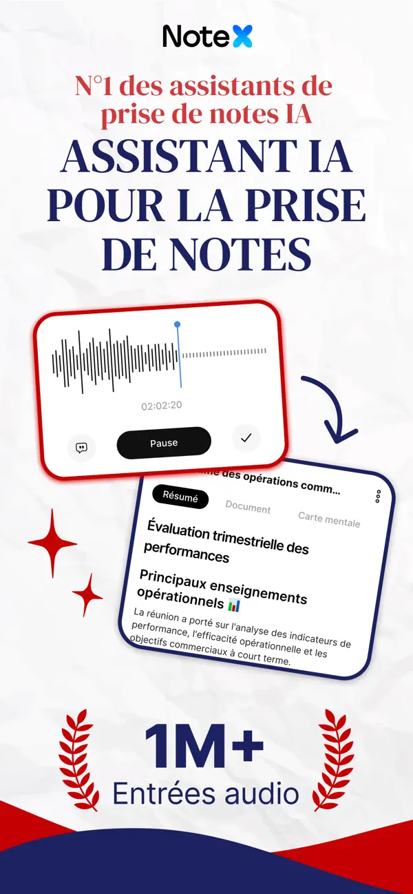 Screenshot #1 pour NoteX : Notes & Réunions IA