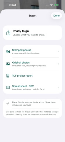 GPS Camera: Fieldnote Screenshot 8 of 9