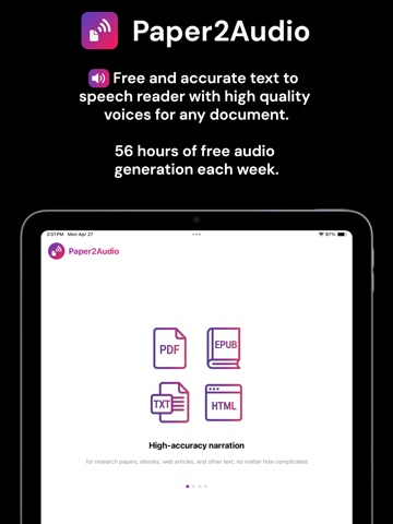 Paper2Audio: Text to Speech