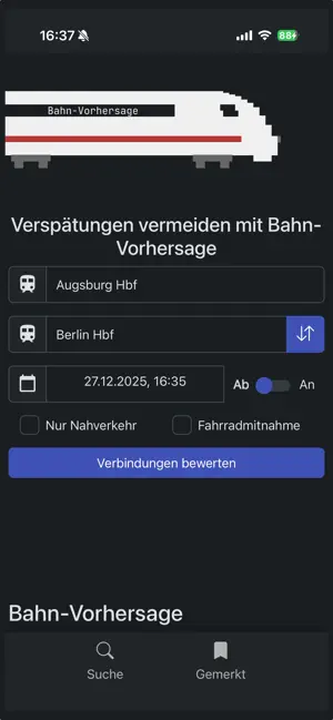 Bahn-Vorhersage screenshot 1