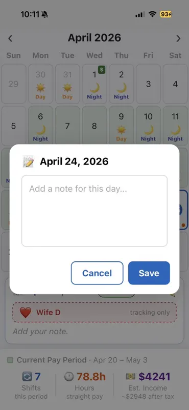 Life by Shift - shift tracker screenshot 5 of 5