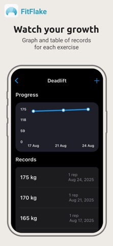FitFlake Gym Records Tracker screenshot