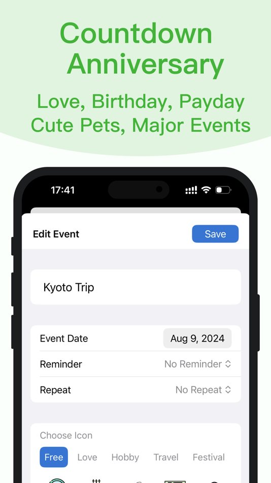 #2. HiDays - Countdown Tracker (iOS) Podle: 阳 张