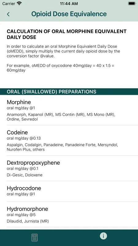 Opioid Calculator screenshot 5 of 10