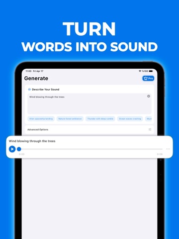 AI Sound Effects Generator iPad screenshot