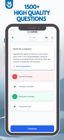 Life Insurance Exam Practice iPhone screenshot