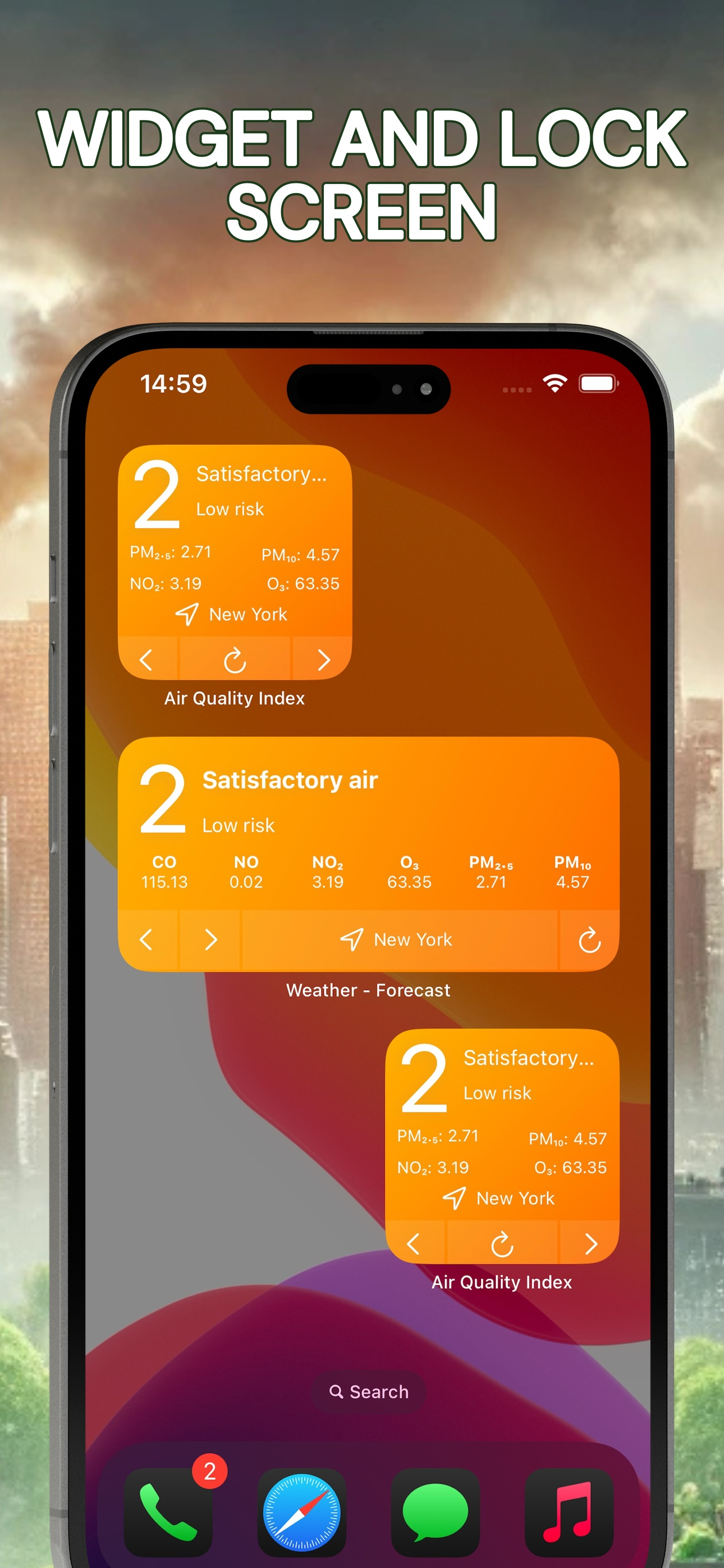 Pollution • Pollen • Widget screenshot 3