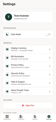 PropIQ Track screenshot