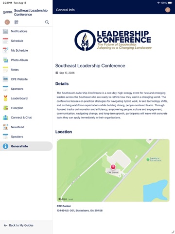 GSU - CPE Conferences iPad screenshot