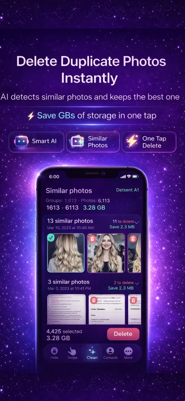 #6. CleanVault Photo Cleaner+Vault (iOS) De: Dinesh Reddy Vatti