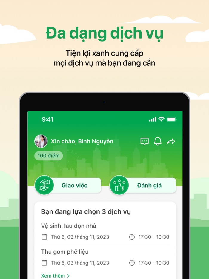 Tiện Lợi Xanh Giao việc