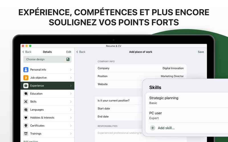 Screenshot #2 pour CV Master — Curriculum Vitae