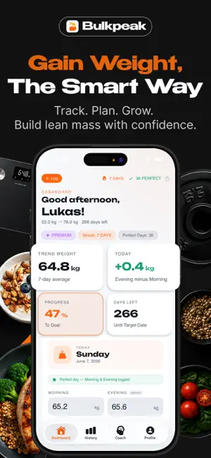 Bulkpeak: gain weight & track screenshot 1