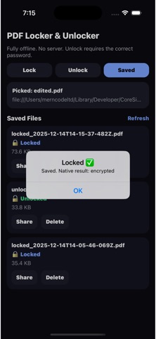 PDF Lock & Unlock screenshot