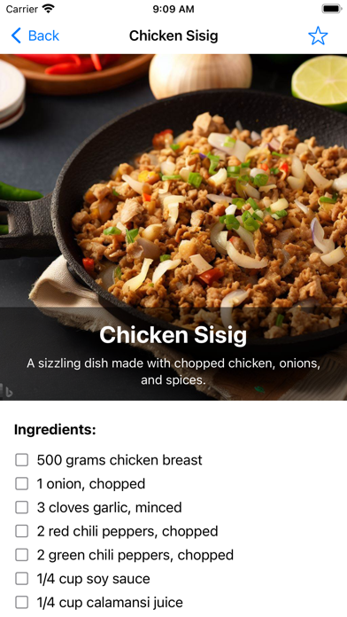 Filipino Food Recipes Offline Screenshot
