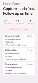 Lead Cards screenshot