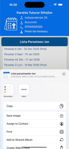 Lista Parastaselor screenshot