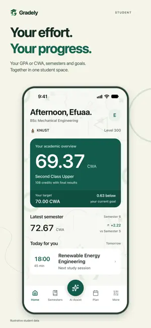 Gradely: GPA & CWA Calculator screenshot 1